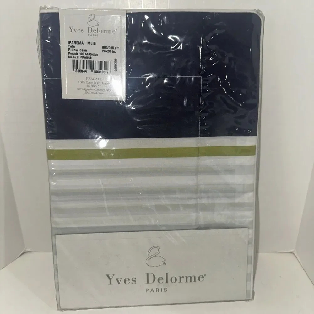 Yves Delorme IPANEMA MULTI PERCALE PILLOWCASE LUXURY 25x25 In